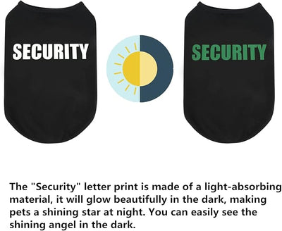 Upgraded Dog Security Shirt Vest for Puppy, Cat, and Dog, Cotton Technical Fabric with Fluorescent Printing, Large Medium Small (EXXL, Black)