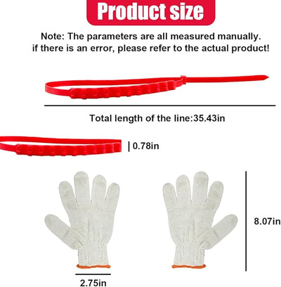 12PCS Car Snow Tire Chains, Reusable Portable Plastic Adjustable Snow Chains, Anti-Skid Zip Ties for Mud Mountain Road, Car Emergency Traction Cables for Safety Winter Driving (Red)