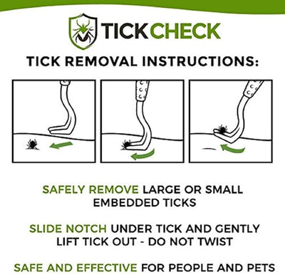 TickCheck Tick Remover Value 3 Pack - Tick Remover Tools + Tick Identification Card - for Humans, Dogs & Cats (3 Sets)