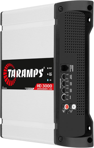 Taramps HD 3000 1 Ohm 1 Channel 3000 Watts RMS MAX, Full Range Car Audio, Monoblock, LED Monitor Indicator, Class D Amplifier, Crossover, White 3k amp, Sound Quality