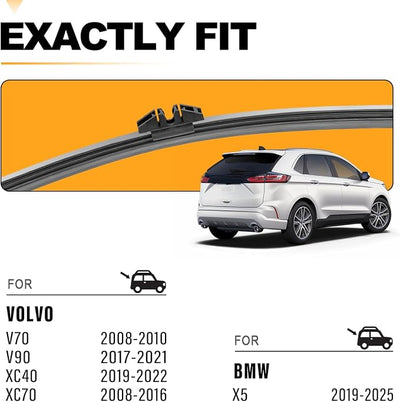 AUTOBOO 14 Inch Rear Wiper Blade Replacement for BMW X5 2025-2019 Volvo V70 2010-2008 V90 2021-2017 XC40 2022-2019 XC70 2016-2008 -OE BACK Wiper Blade 14" (Pack of 1)