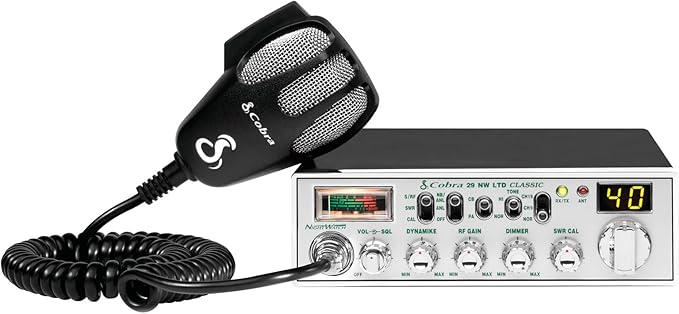 Cobra 29 NW AM/FM Classic Professional CB Radio - Easy to Operate Emergency Radio, Travel Essentials, Instant Channel 9/19, Full 40 Channels, SWR Calibration and NightWatch Illumination Display, Black