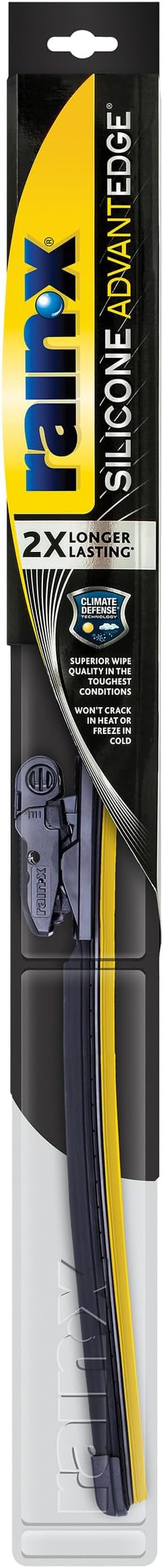 Rain-X Silicone AdvantEdge Wiper Blade 22" Windshield Wiper Blades Replacement, All-Weather Performance Lasts 2X Longer, Premium Beam, Installock Adapter for Easy Fit (Pack of 1)