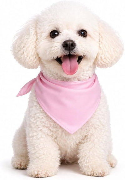 Petitebella Pink Small Single Color Polyester Pet Bandana for Dogs and Cats