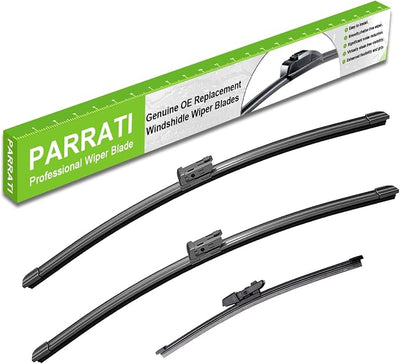 PARRATI® Windshield Wiper Blades for Volkswagen Atlas 2018-2023, 3 Pack | 26/22 Inch Front +12 Inch Rear, OEM Replacement, Ultra Quiet, No Streaks All Weather Wiping