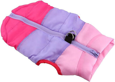 Winter Dog Vest - Windproof & Waterproof Warm Coat for Small & Medium Dogs - Pink/Purple/Rosered XXS