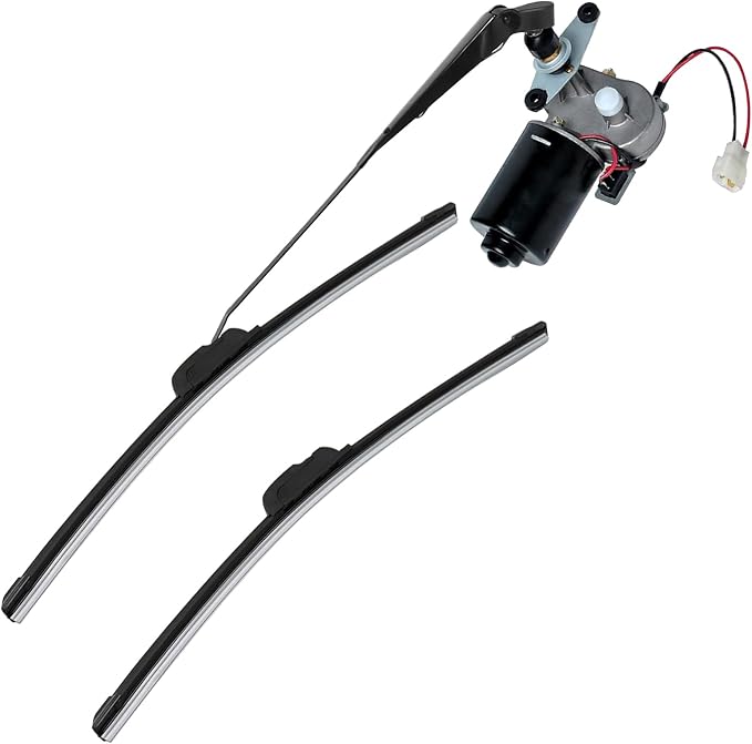 Xislet UTV Electric Windshield Wiper Kit Fit Polaris Ranger RZR Can Am | Kawasaki Honda Pioneer Golf Cart Tractor with 12V Motor/2pcs 16inch Blades/Instructions