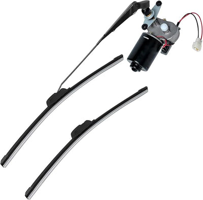Xislet UTV Electric Windshield Wiper Kit Fit Polaris Ranger RZR Can Am | Kawasaki Honda Pioneer Golf Cart Tractor with 12V Motor/2pcs 16inch Blades/Instructions