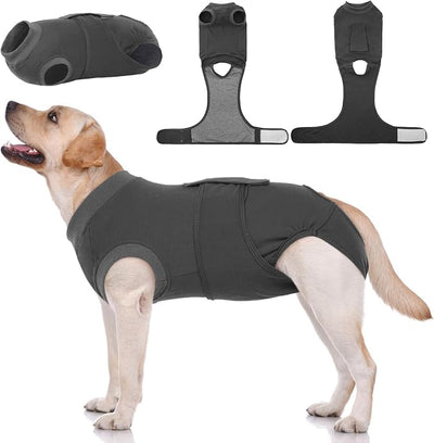 Kuoser Dog Surgery Suit Female Spay, Dog Recovery Suit Male Neuter, Pet Clothes Onesie for Surgery Anti Licking Abdominal Wounds Puppy Surgical Recovery Bodysuit Shirt, Substitute E-Collar & Cone
