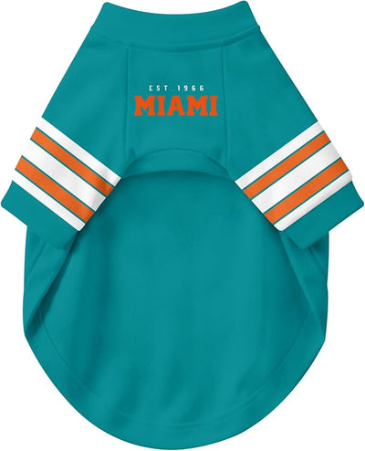 Miami Dog Clothes Jersey Style Personalized Pet T Shirt with Custom Name Number for Small Medium Large Dogs