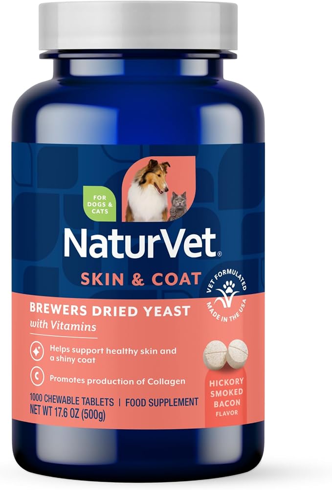 Brewers Dried Yeast Formula with Vitamins for Dogs and Cats, Chewable Tablets, Made in The USA with Globally Source Ingredients 1000 Count