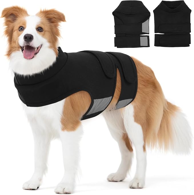 Kuoser Dog Calming Vest for Anxiety Relief, Soft Anxiety Wrap Shirt for Dogs, Adjustable Comfort Jacket for Fireworks Thunderstorms Grooming Vet Visits Travel, M