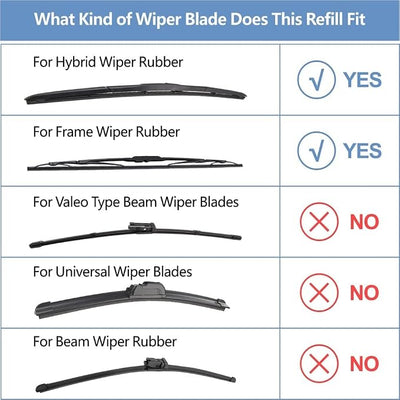 OEM Quality 4pcs 8mm/6mm Car Windscreen Wiper Blade Insert Rubber Strip (Refill) Soft 14"16"17"18"19"20"21"22"24"26"28" Accessories Perfect fit for windshields (Color : Width 8mm, Size : 4pcs 28 inc
