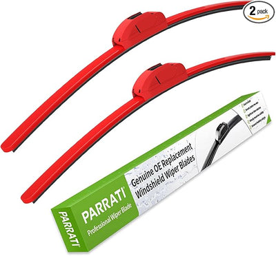 OEM QUALITY 16" + 16" PARRATI Premium All-Season Red Windshield Wiper Blades (Set of 2)