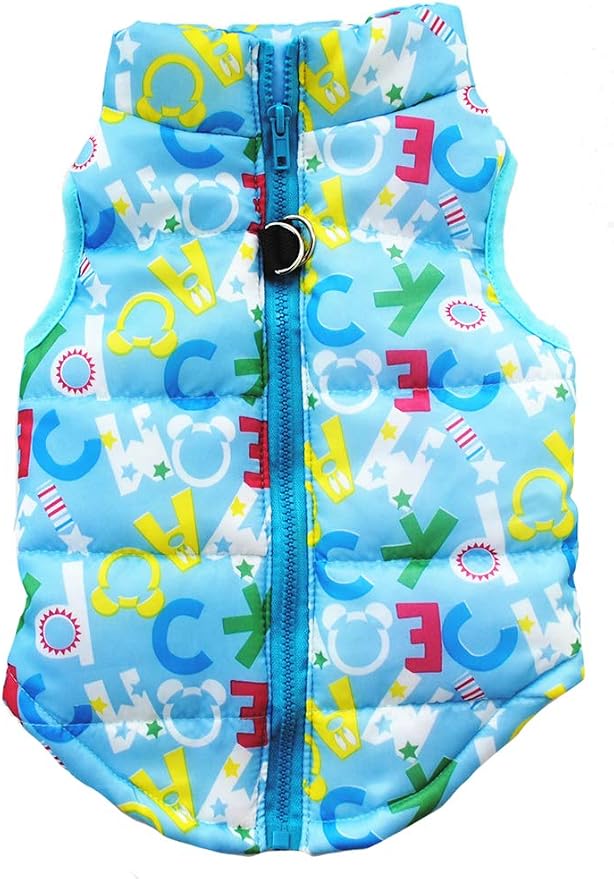 Winter Waterproof Windproof Vest Coat for Cold Weather - Warm Jacket for Small Medium Dogs (Not Suitable for Big Dogs) Blue S