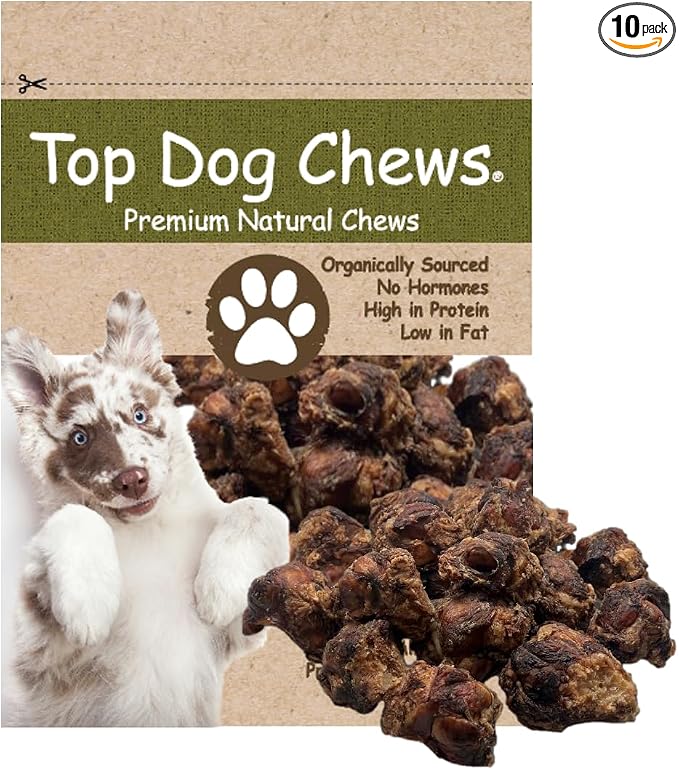 Knee Caps, 10 Count, Dog Beef Chew Bones, Long Lasting Treats for Aggressive Chewers, Perfect for Large Medium, or Small Dogs, Made in USA