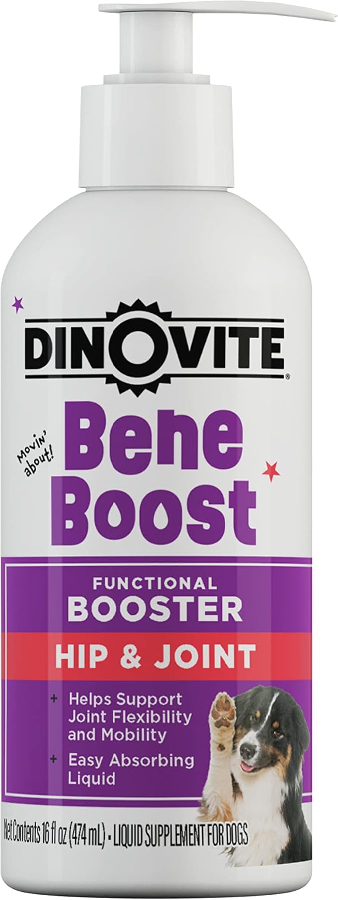 BeneBoost Hip & Joint Liquid Topper for Dogs, Dog Joint Supplement with Glucosamine, Chondroitin, MSM & Hyaluronic Acid, Dog Mobility Support, Bacon Flavor, 6 fl oz