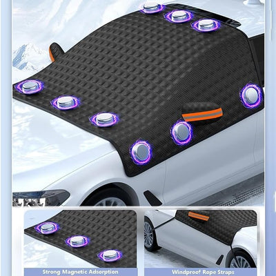 Magnetic Windshield Snow Cover for Kia Sorento 2002–2025 2026 BL/XM/UM/MQ4, Winter Frost Guard with Side Mirror Covers, Heavy Duty Sun Shade & Ice Protector -Easy to Install