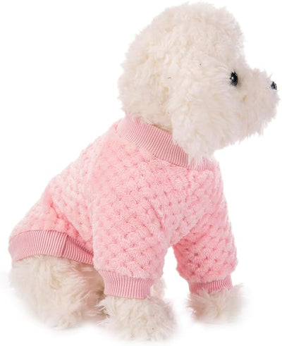 Dog Sweater, 3 Pack Dog Sweaters for Small Medium Dogs or Cat, Warm Soft Flannel Pet Clothes for Dogs Girl or Boy, Dog Shirt Coat Jacket (Small, Pink+Purple+Light Green)