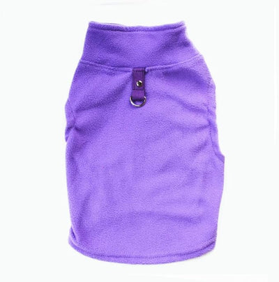 Dog Sweater, Soft Fleece Vest with Leash Ring Pullover Jacket Winter Pet Dog Clothes for Puppy Small Dog Cat Teddy Chihuahua Yorkshire for Christmas (2XL, Purple)