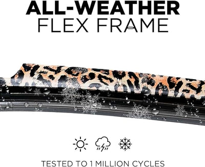 Clix Wipers - 28" Jersey Girl Leapord Print Automotive Replacement Wiper Blade (Pack of 1) Universal Clip On All-Weather Flex Frame Windshield Wiper