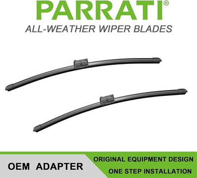 PARRATI® 24 Inch & 19 inch of High Performance Premium All-Season Automotive Replacement Front Windshield Wiper Blades for VW Passat Jetta Golf CC GTI Scirocco Eos (Set of 2)