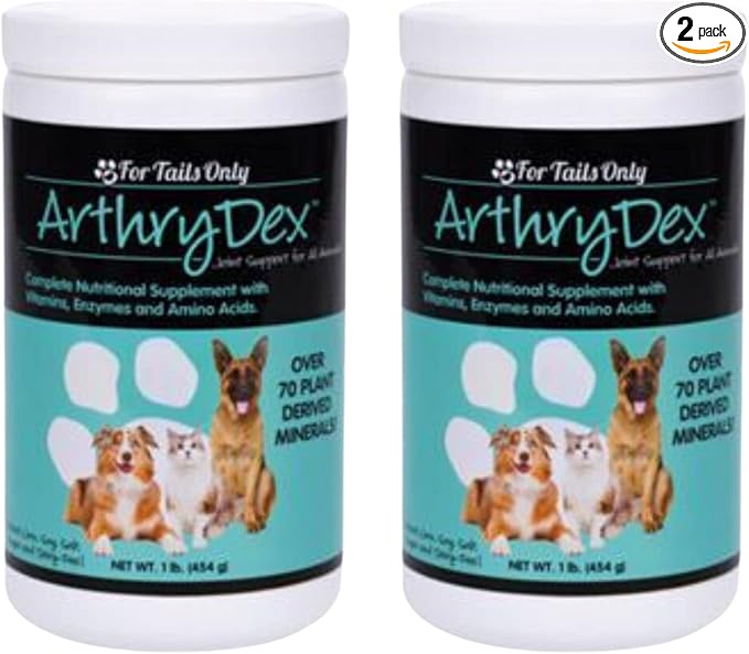 Arthrydex Complete Nutritional Supplement | Vitamins, Probiotics & Enzymes | Pets Healthy Bones – 1 lb Canister (Pack of 2)