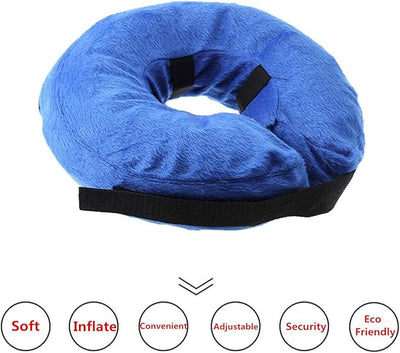 THAIN Soft Dog Recovery Protective Collar After Surgery-Cone Inflatable Collar for Dogs and Cats - Adjustable Washable Elizabethan Collar (ML)