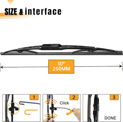AUTOBOO 10 Inch Rear Wiper Blade Replacement for Chevrolet Trax 23-13 Jeep Compass Patriot 2017-2007 Ford Escape Focus 07-01 Honda CR-V 06-02 Buick Encore 13-22-OE BACK Wiper Blade 10" (Pack of 1)