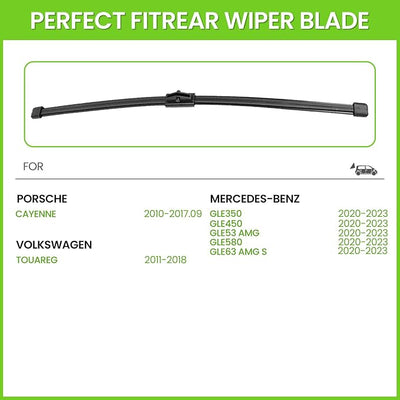 PARRATI® 14 Inch Rear Wiper Blade Replacement for 2011-2018 Volkswagen Touareg/2020-2023 Mercedes-Benz GLE350 GLE450 GLE580,All-season windshield wiper(14-Q)