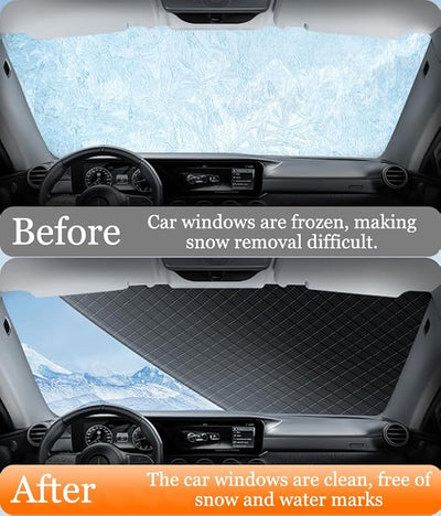 Windshield Cover for Ice and Snow for Toyota Venza 2008–2015 2021–2025, Magnetic Frost Guard for Winter Car Windshield Protector with Side Mirror Covers,B/Green