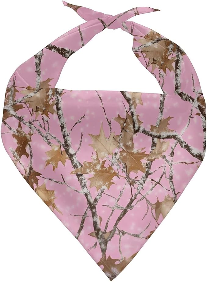 KEIAHUAN Pink Branch Dog Bandanas Double-Sided Printed Dogs Bandanas Soft Adjustable Pet Kerchief Classic Triangle Bib Handkerchief for Small/Medium/Large Dog & Cat