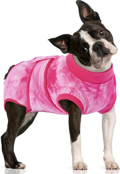 FUAMEY Surgery Recovery Suit for Medium Dogs,Dog Surgery Suit Female Spay Male Dogs Neuter Recovery Shirt Dog Onesie Anti Licking Abdominal Wounds Pet Bodysuit Skin Conditions Rose Dye M
