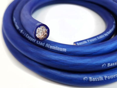 KnuKonceptz Bassik 1/0 Gauge AWG Primary Automotive Battery Power/Ground Wire Cable - Blue 30 Feet