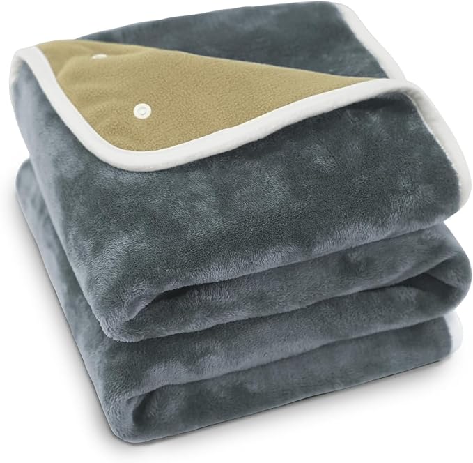 Warm Storm Heated Electric Knee Blanket, Gray, 30"x40" | 4 seasons, Office, Car, Home,Fast Heating Soft Flannel, 3 Heat Levels, 2H Auto-Off, Battery Not Included