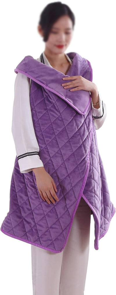 40"x55" Cordless Heated Blanket, Portable Heated Blanket Battery Operated, Cozy Soft Wearable Heated Shawl, 3 Heat Settings, Auto-Off, Machine Washable(Purple,Jacket)