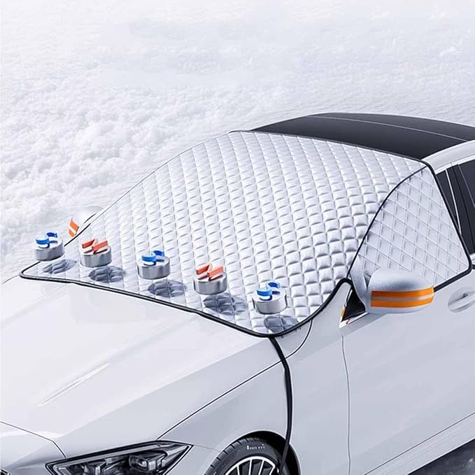 Car Windshield Cover for Infiniti FX35/FX45 2003-2008, Winter Magnetic Windshield Frost Cover with Side Window and Rearview Mirror Protector