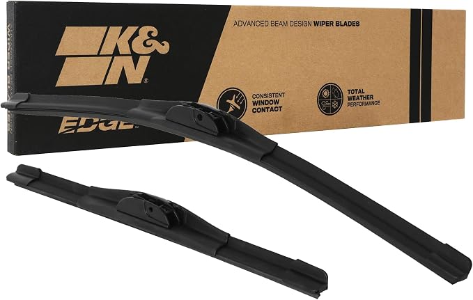 K&N EDGE Wiper Blades: All Weather Performance, Superior Windshield Contact, Streak-Free Wipe Technology: 24" + 18" (Pack of 2)