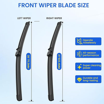 ANIKLUIM® Wiper Blades Replacement for BMW I3 2014-2021 Front Windshield Wipers,28 Inch+21 Inch Wipers Set,Durable and Quiet (Pack of 2)