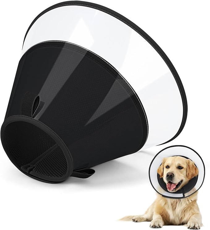 Dog Cone Collar with Soft Liner to Stop Licking, Elizabeth Recovery Collar After Surgery for Large Medium Dogs, Comfortable Pet Head Cone Alternative for Neutering Spay Injury (2XL)