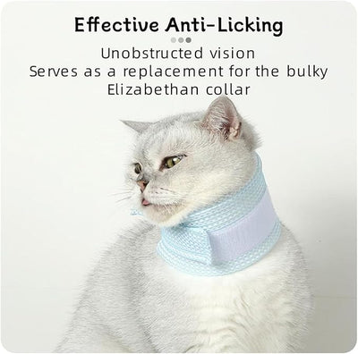 Cat Neck Brace Cover - Breathable Elizabethan Collar for Post-Surgery Recovery Anti-Lick Wound Adjustable Protective Cervical Cone for Small Medium Large Dogs Cats (Neck Girth 12.6-15.7" Depth2.0
