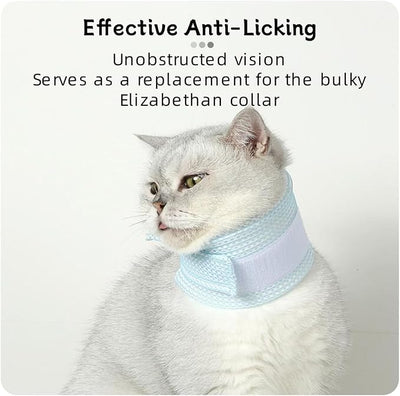 Cat Neck Brace Cover - Breathable Elizabethan Collar for Post-Surgery Recovery Anti-Lick Wound Adjustable Protective Cervical Cone for Small Medium Large Dogs Cats (Neck Girth 11.0-13.8" Depth4.7