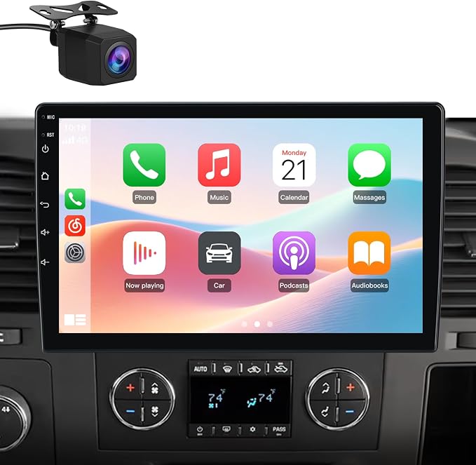 Car Radio Stereo for Chevy Chevrolet Silverado 2007 2008 2009 2010 2011 2012 2013 GMC Sierra Yukon with 5GHz WiFi CarPlay Android Auto Bluetooth Backup Camera【4Core 64GB ROM 】