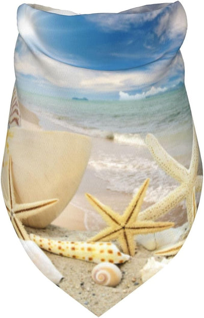 Sea Shells Star Fish Ocean Beach Tide Pool Dog Bandana Scarf Triangle Bibs Pet Accessories Cat Kerchief