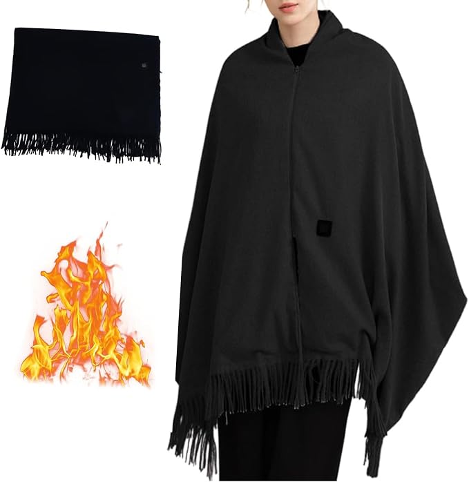 Heated Shawl Wraps for Women Portable Heated Blanket Wearable USB Heating Blanket Scarf for Winter Home Office Travel