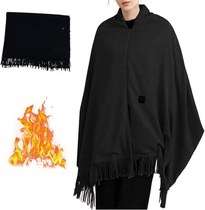 Heated Shawl Wraps for Women Portable Heated Blanket Wearable USB Heating Blanket Scarf for Winter Home Office Travel