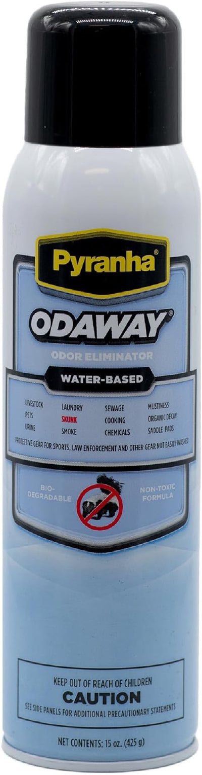 Pyranha Odaway Ready-to-Use Odor Eliminator Spray – Broad Spectrum Scent Neutralizer for Home, Kennel, Car, Bathroom & Gear, BOV Can 15 oz