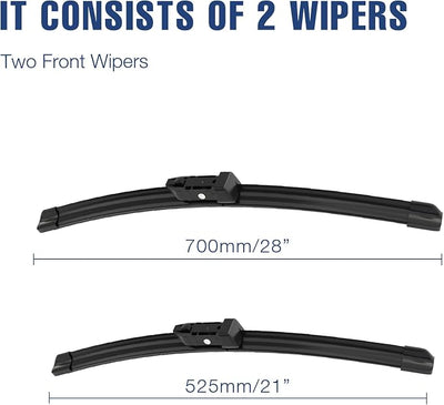 28"+21" Silicone Windshield Wiper Blades Replacement for Ford Transit-150/ Transit-250/ Transit-350/ Transit-350 HD 2023 2022 2021 2020-2015 Oem Quality All-Season Performance Wiper Blades