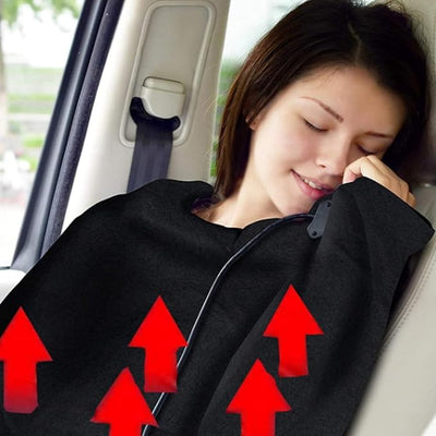 Big Ant Electric Car Blanket 12V Heated Car Blanket with 4 Hours Auto Off, Fast Heating Level Electric Blanket for Car Truck SUV RV Car Electric Blanket 58" x 42" (Black,Upgrade Model)