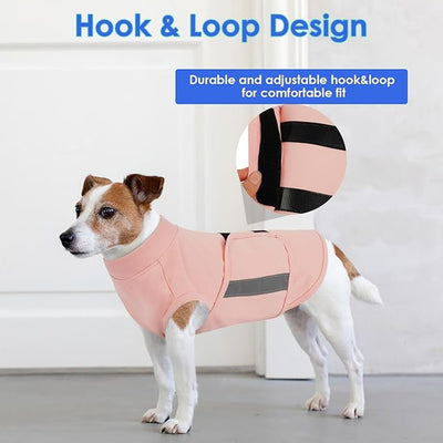 MIGOHI Dog Anxiety Relief Coat,Comfort Anxiety Vest for Dogs,Adjustable Dog Anxiety Calming Wrap for Fireworks,Thunderstorm,Travel,Separation,Anxiety Jacket for Small Dogs,XS,Pink